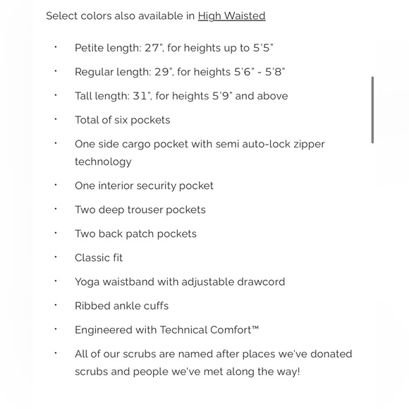 FIGS ZAMORA SCRUB PANTS SIZE MED TALL ROYAL BLUE - Picture 2 of 3